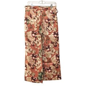 Uniq NWT Size Small S Wide Leg Pink Floral Cottage Core Boho Pocket NEW Pants